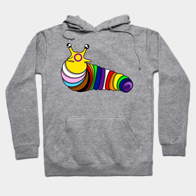 Progress Pride Fidget Slug Hoodie by SentABearToSpace 